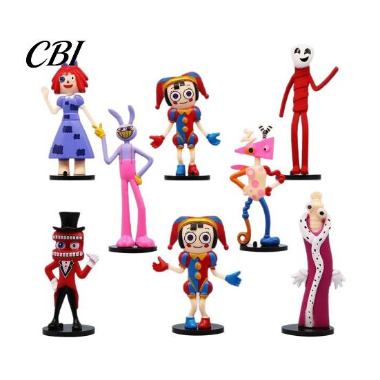 Anime Inspired Figure 8Pcs Cartoon Circus Character Figure, PVC Animation Model, Collectible Desk Decoration for Home Office, Gift Fans Set A
