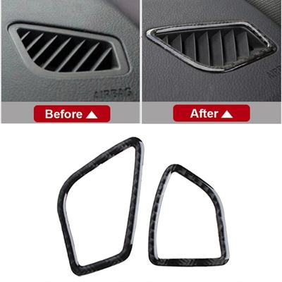 2 Stück Carbon Fiber Auto Klimaanlage Outlet Rahmen Dekor Aufkleber für BMW 3er F30 3GT F34 2013-2018 Dekor Zubehör