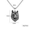 European and American Retro Men's Jewelry Pop Punk Viking Wolf Head Pendant Necklace Accessories