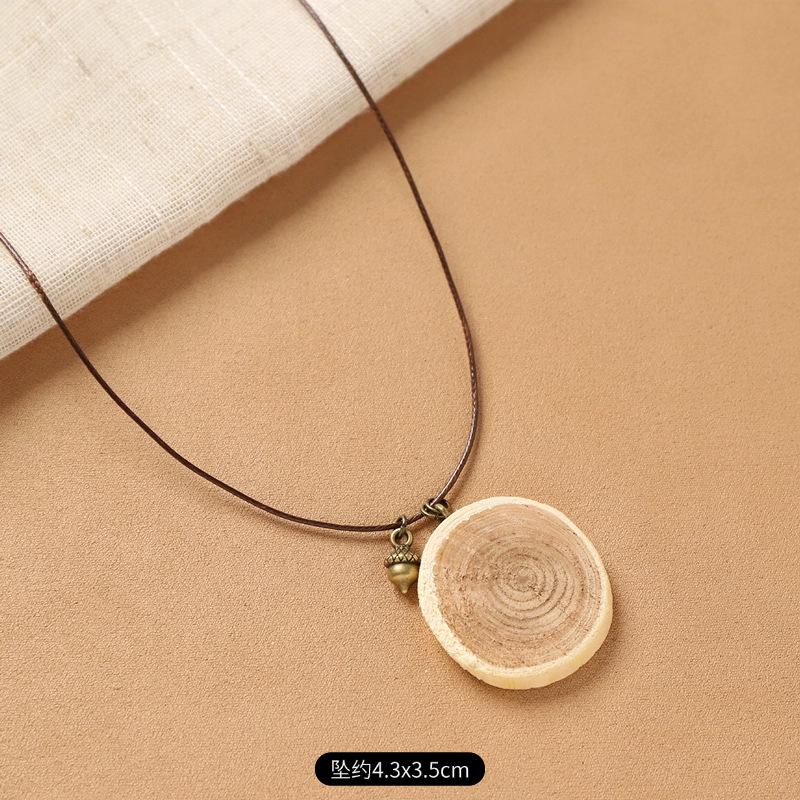 Female Acorn Pendant - Simple Long Sleeve Sweater Chain - Retro Knitted Necklace Accessory