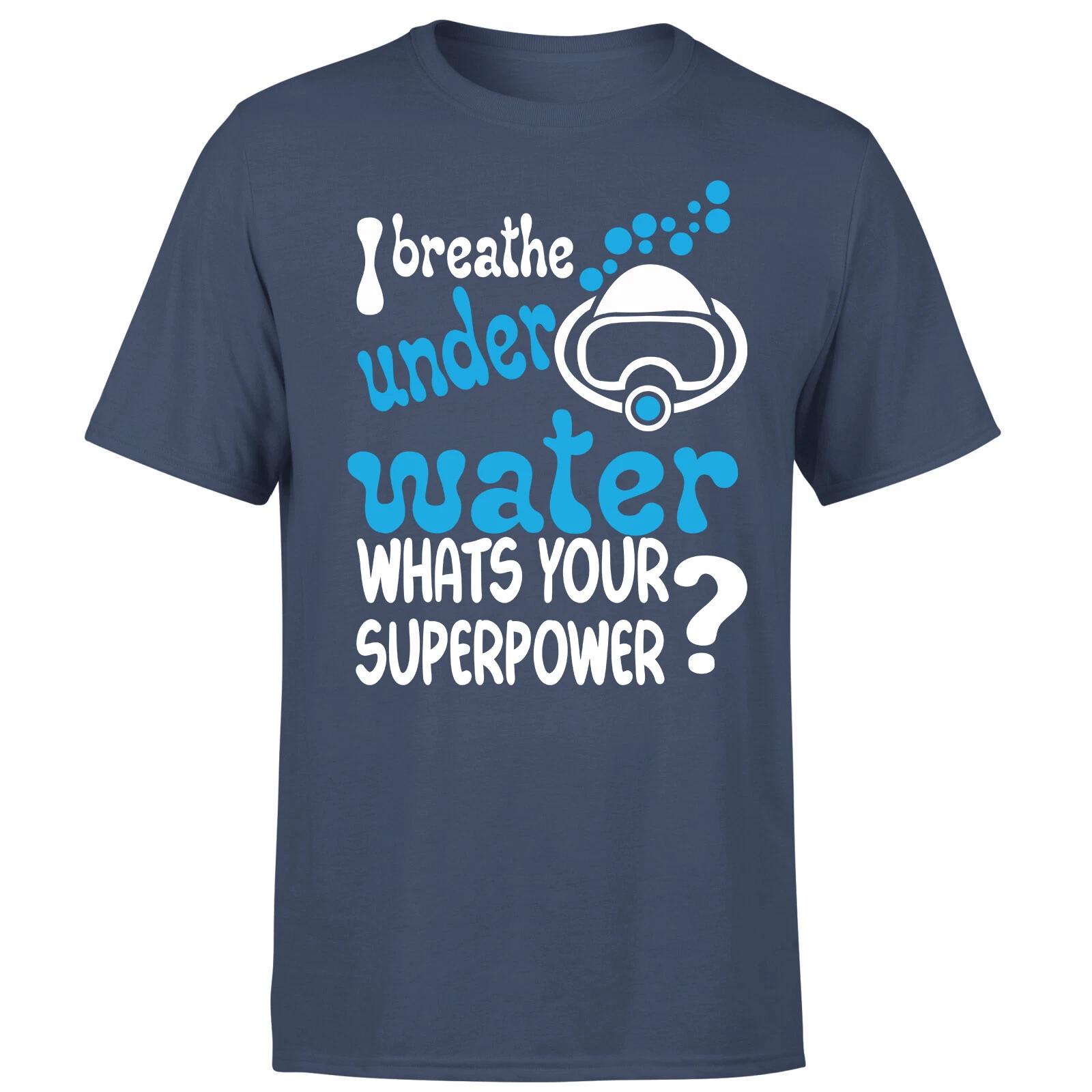 I Breathe Underwater Mens T shirt Free Scuba Diving Tee Top L