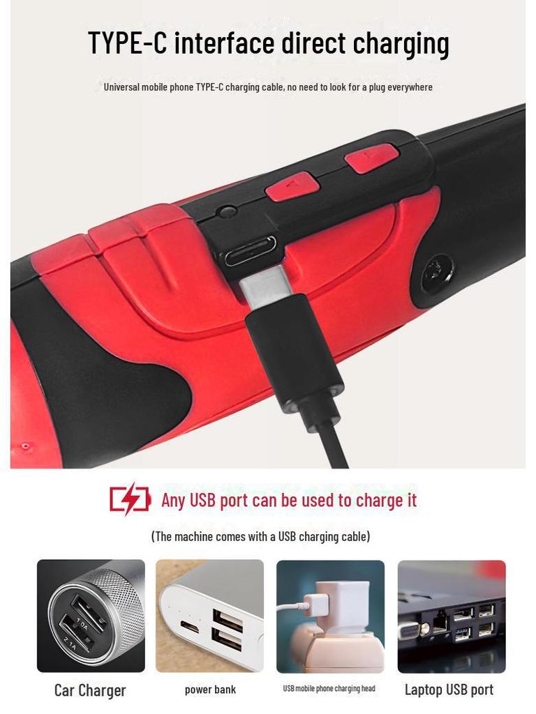 3.6V Rechargeable Electric Screwdriver with Lithium Battery and Straight Handle Repair Tool Set