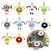 Decorative Plush Balls Sausage Mouth Creature Keychain, Cartoon Fuzzy Ball Keyring Pendant, Car Key Holders Keychain for Handbags Purses Backpacks