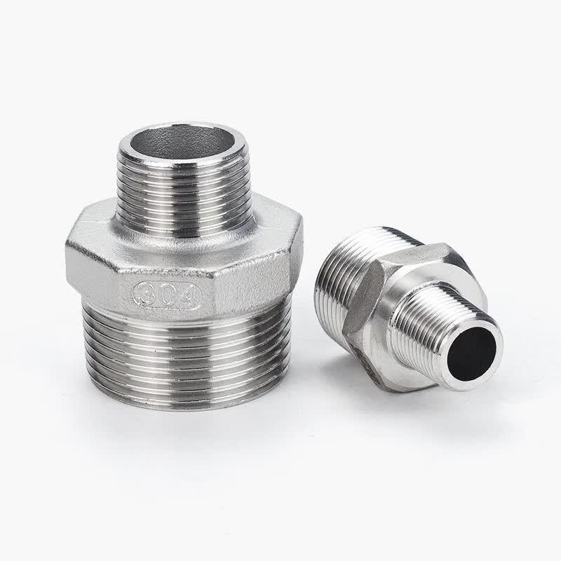 304 SS External Hex Reducing Nipple Straight Connector