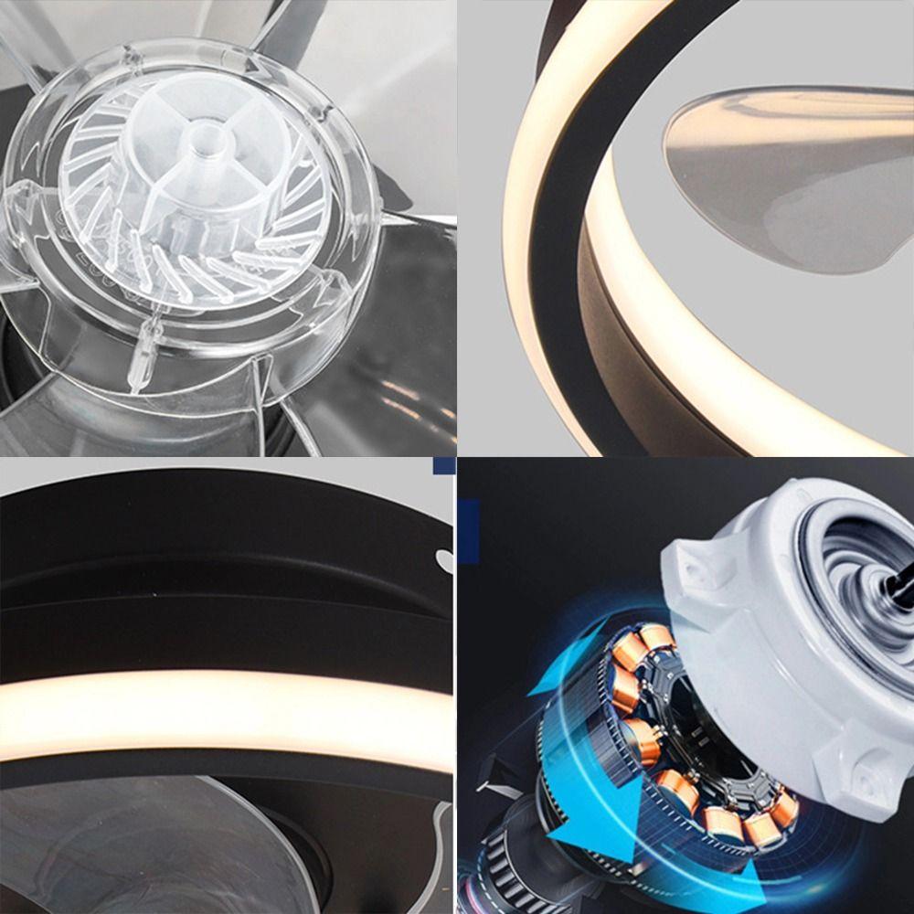 Stepless Dimming Ceiling Lamp 2 in 1 Electric Cordless Fan Creative Ceiling Fan  Office