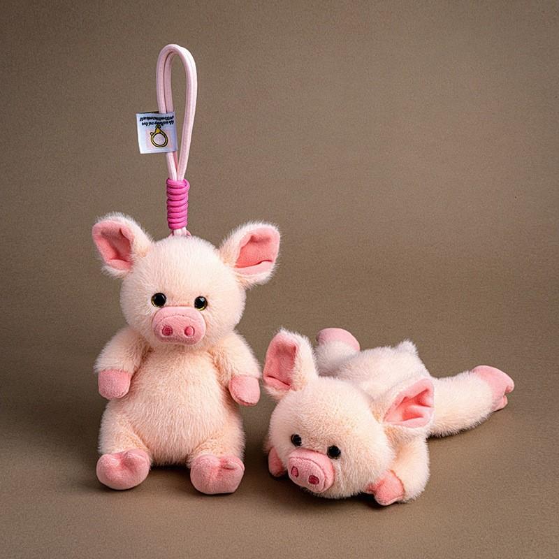 Cartoon-Schwein-Stofftier mit weichem Kurzflor für Kindergeschenk und Taschendekoration