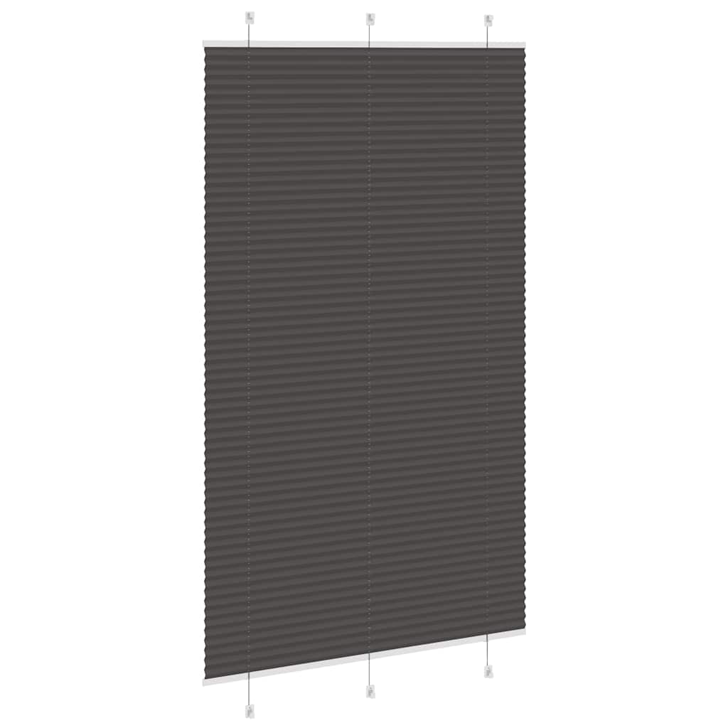 Black Pleated Blind 115X200 Cm Fabric Width 114.4 Cm