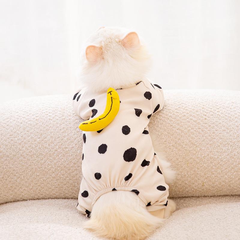 Spring Thin Cartoon Warm Four-legged Clothes Adult Cat Kitten Anti-hair Loss Home Clothes Dog Cat Clothes Pet Clothing