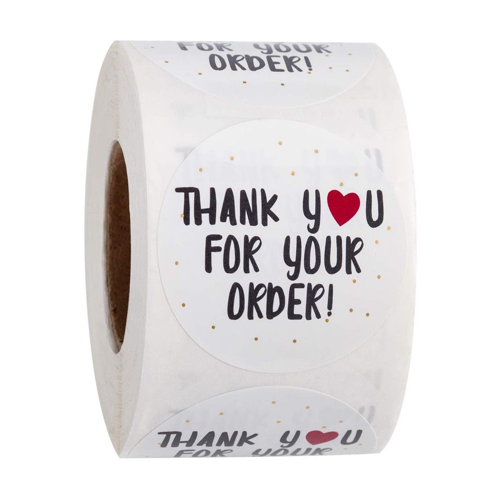 Round label Sticker roll Self Adhesive Gift Paper Sticker Thank You Stickers Sealing Craft