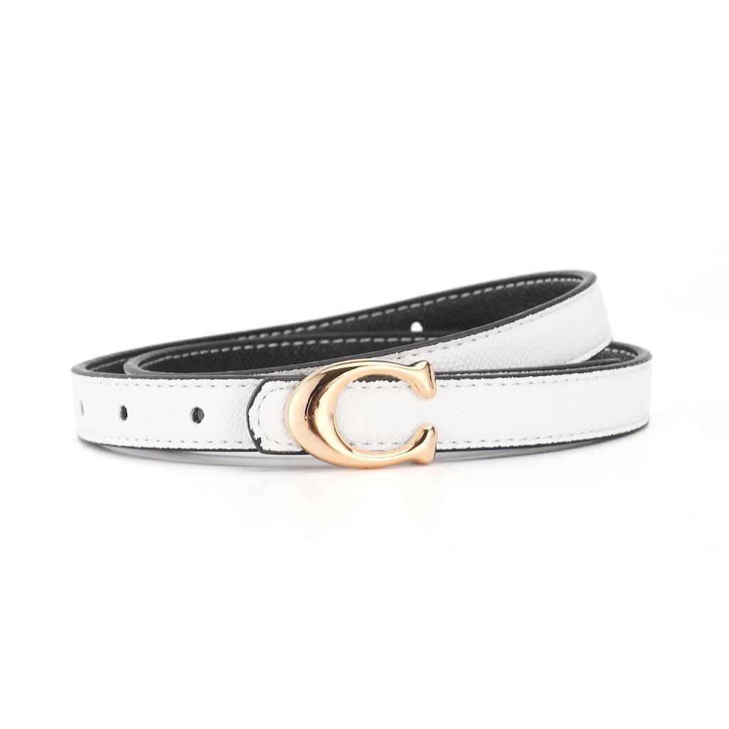 2025 Women's Fashion Alloy Buckle Thin Leather Belt for Jeans & Dresses