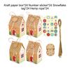 Pack of 24 Christmas Candy Boxes Set Kraft Paper Holiday Snacks Gift Bags New Year Atmosphere Packaging Cookies Ornament