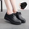 Non-slip Work Shoes, Women's Black Leather Shoes, Comfortable Mother Shoes, Single Shoes, Flat Shoes