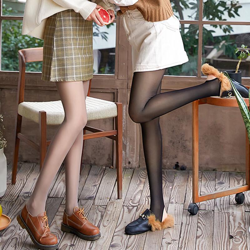 Langsha Women's Sheer Faux Flesh Integrated Tights