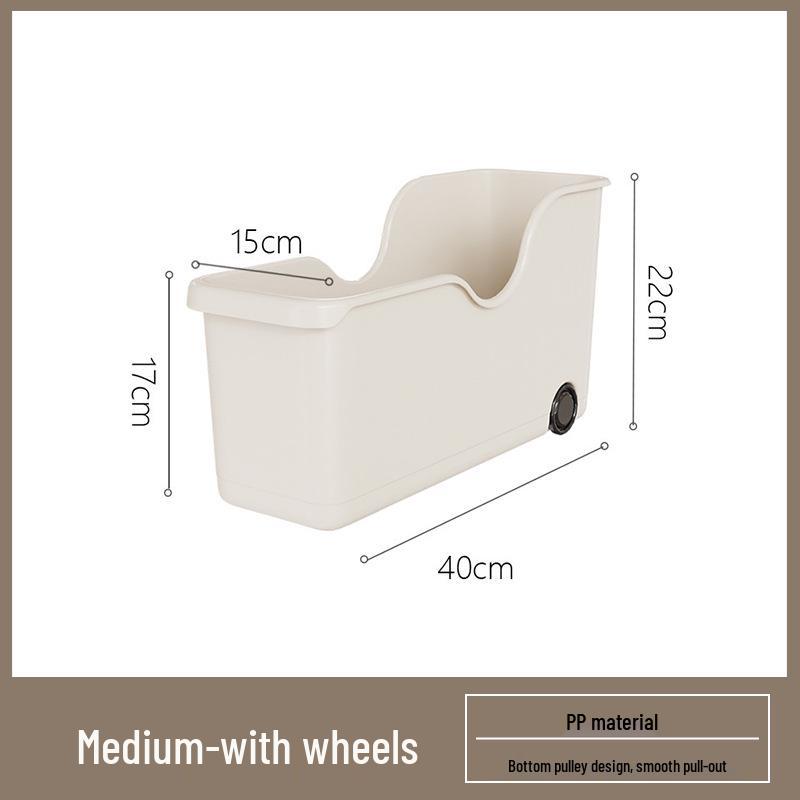 Japanese Kitchen Storage Box with Wheels - Under Sink Utensil and Miscellaneous Organizer