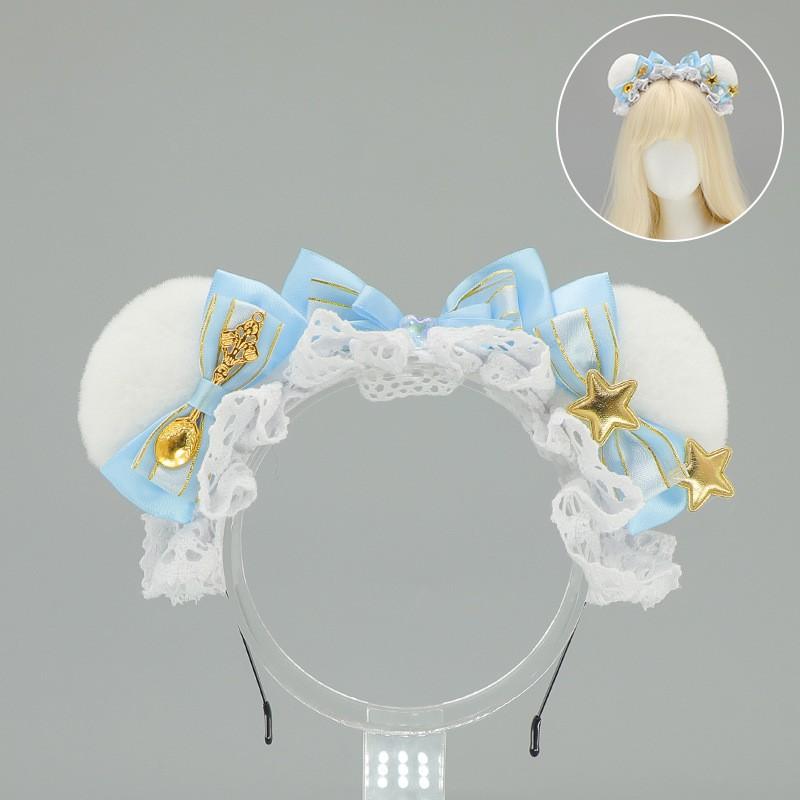 Handmade Kawaii Bear Ear Headband Lolita Fashion Cosplay Anime Girl Softie Style Hair Accessory