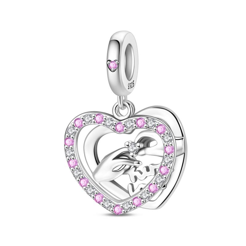 Party Series Charm Copper Feather Music Dance Dangle Pendant Fit Original Charm Bracelets Women Diy Jewelry Gift