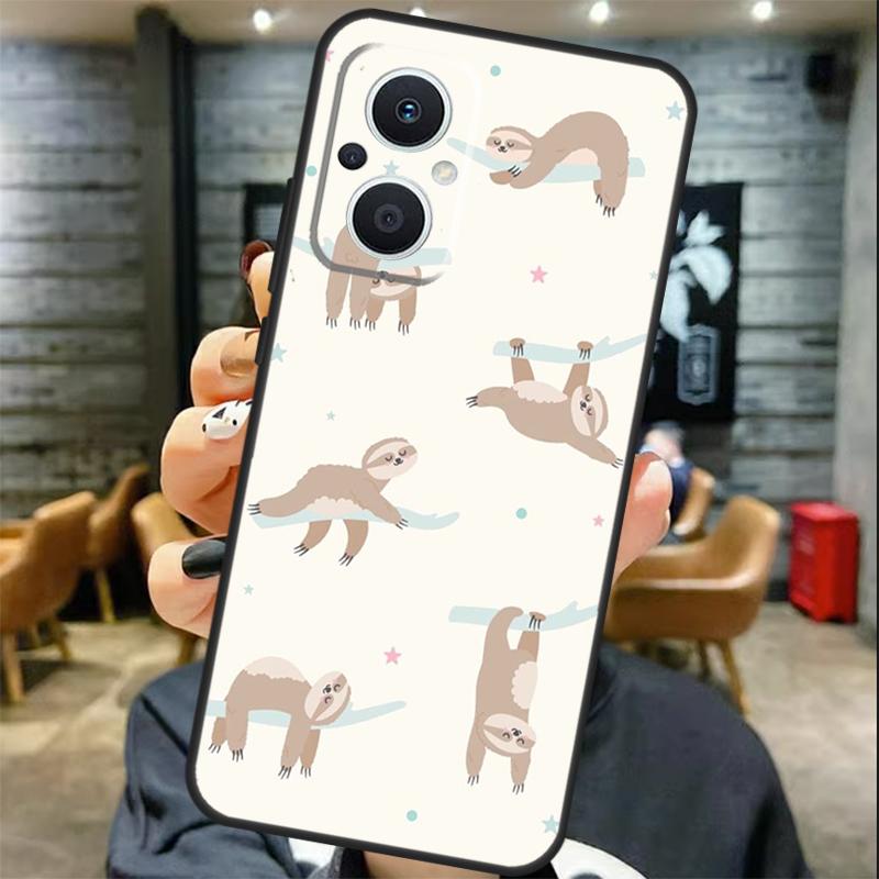 Funny Cute Sloths Case For OPPO Reno 8T 7 8 10 11 12 13 Pro 13F 12F OPPO Find X8 Pro X6 X3 X5 Lite Cover Coque