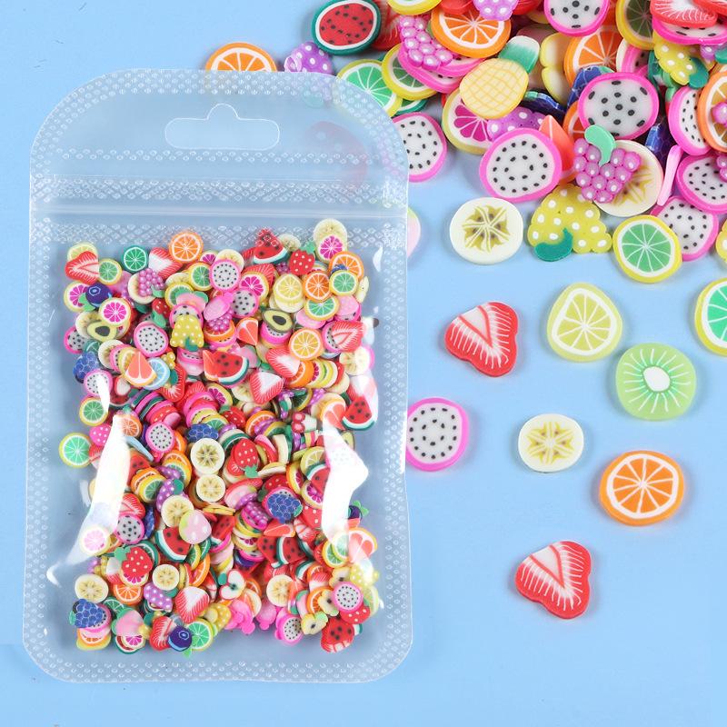 10G 3D Fruit Series Soft Clay Slice Strawberry Lemon Nail Glitter Nail Art Deco Design DIY Nail Art Supplies