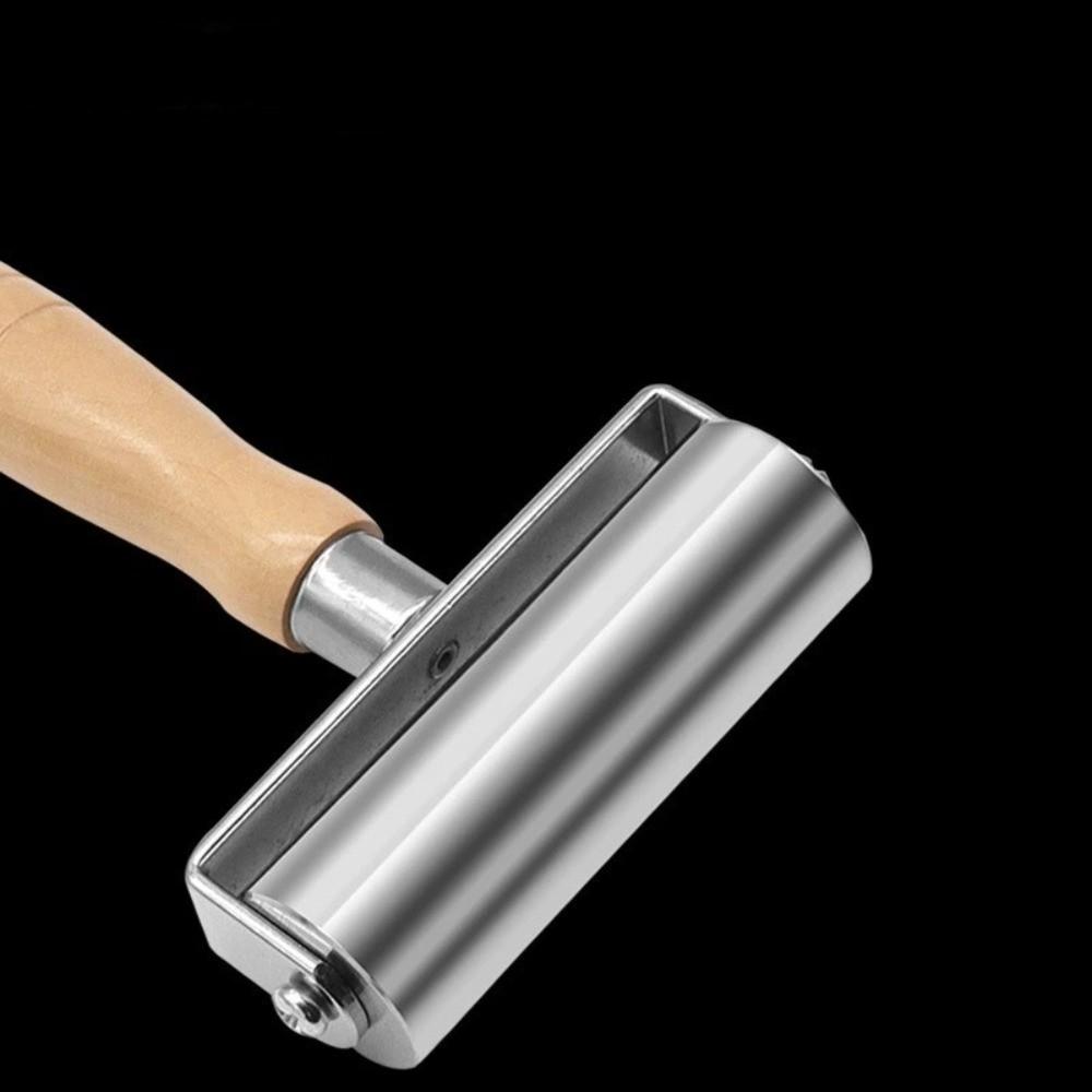 Wooden Handle Leather Press Edge Roller Iron Roll Edge Pressing Leather Roller Tool Platen Tools Handmade Design