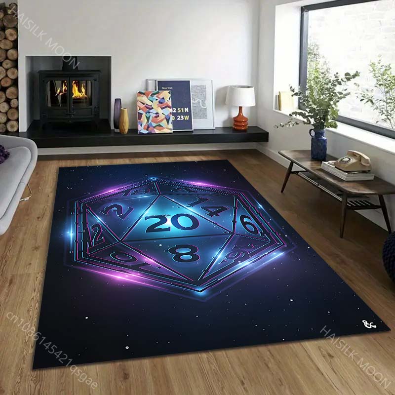 1PC 3D Fantasy Game Dice Art Pattern Rug Carpets for Bedroom Living Room Sofa Mat Creative Door Mat Cloakroom Home Decor