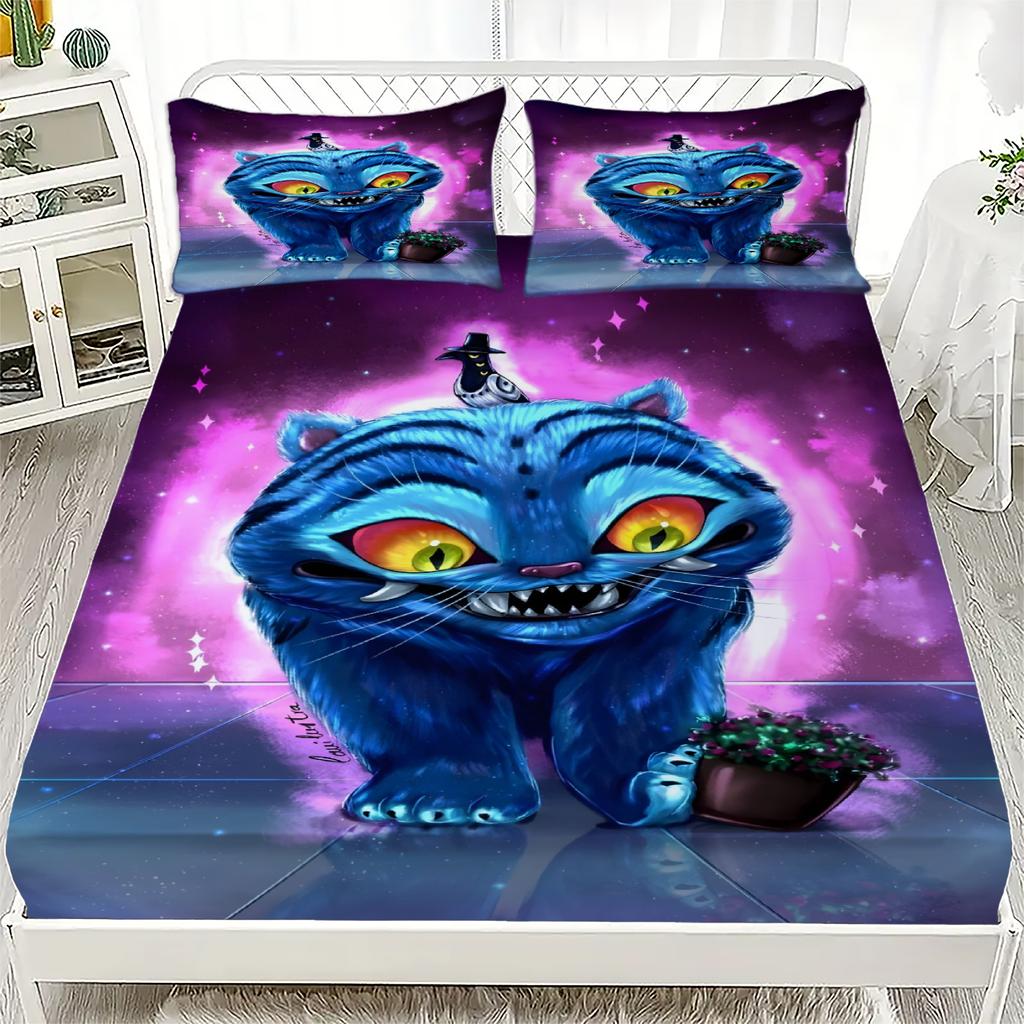 K-Pop D-Demon Hunters Fitted Sheet from Personalized  for Home Decor, Customized DIY Bed Cover Deep Pocket with 2Pillowcases
