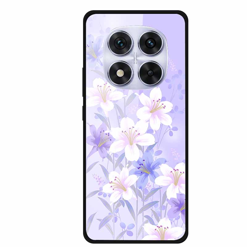 Tempered Glass Case For Redmi Note 14 Pro Coque 14Pro Flowers Phone Cases For Xiaomi Redmi Note14 Pro Hard Back Cover Case Funda