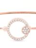 Combo of 2 Rose Gold Cubic Zirconia Brass Bangle Style Kada For Women
