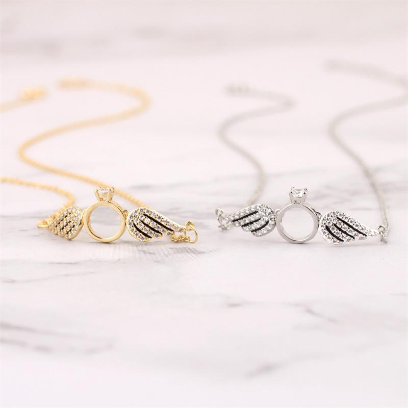 Luxury Diamond Angel Wings Pendant Necklace: Retro, Versatile Japanese-Korean Fashion Jewelry