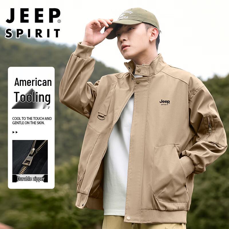 JEEP SPIRIT Men s Autumn/Winter Loose Fit Bomber Jacket M