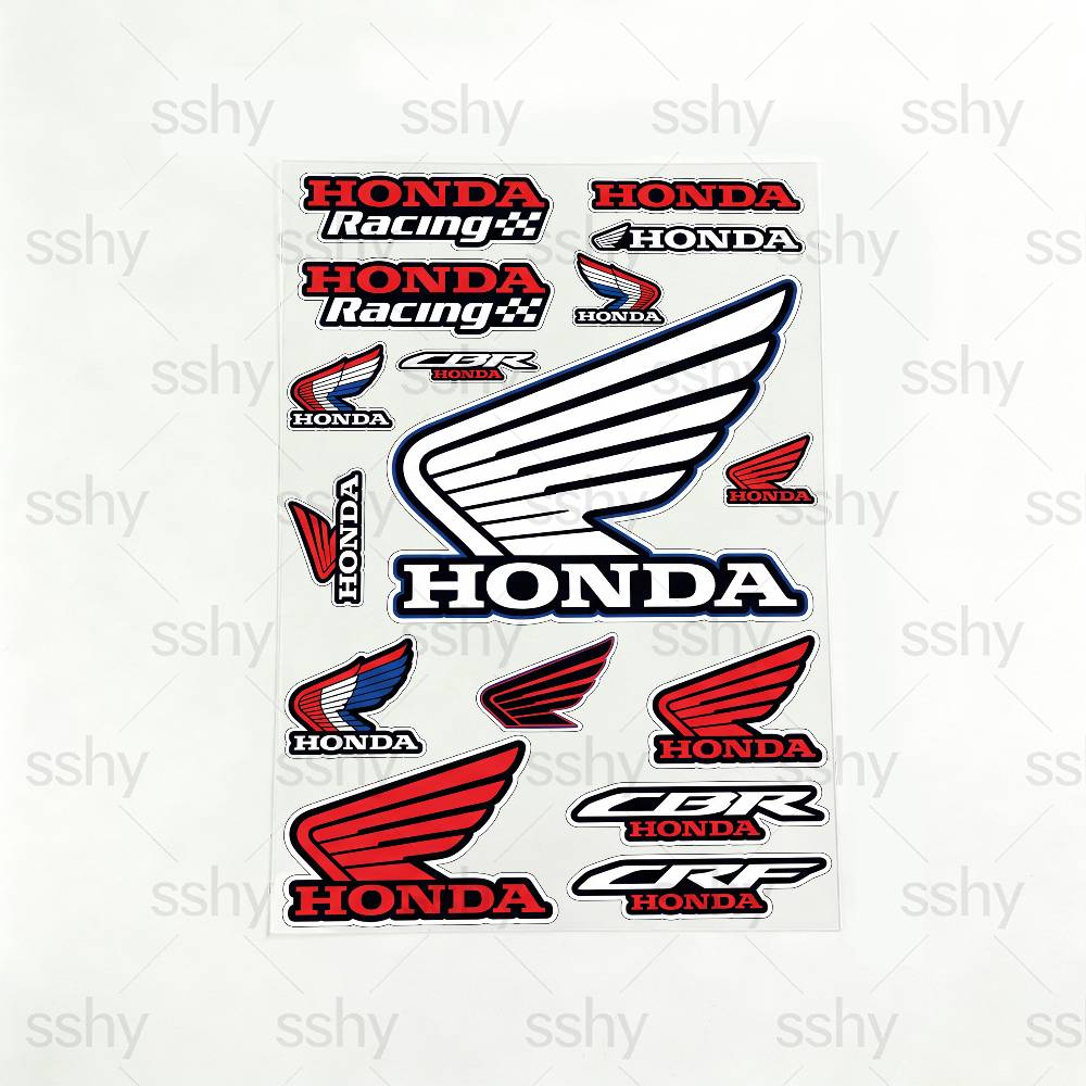 FOR HONDA RACING All Purpose Reflective Waterproof Scratch Blocker Decal Car Bike Helmet Cup Refrigerator Decorative Stickers