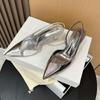 699-308 fairy style silver transparent hollow high heels new bag head thin heel sexy fashion single shoes women's shoes