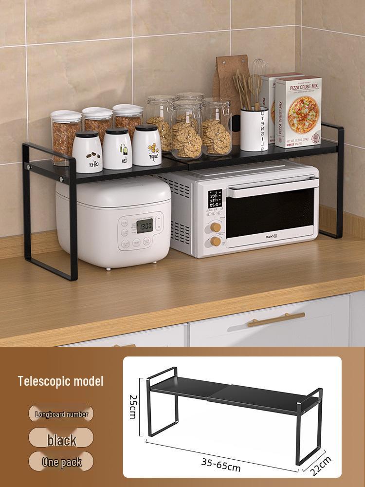 Retractable Kitchen Countertop Spice & Dish Storage Rack