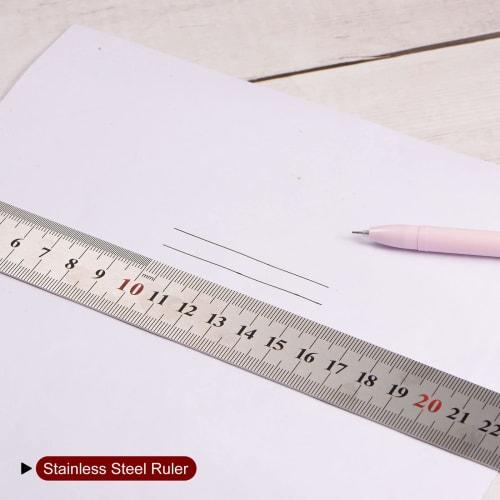 uxcell Stainless Steel Rulers, Set of 2, 120cm/48" Length x 1/20" Thickness x 1-1/2" Width, Inch and Metric, Linear Measuring Tool for Woodworking, Pa