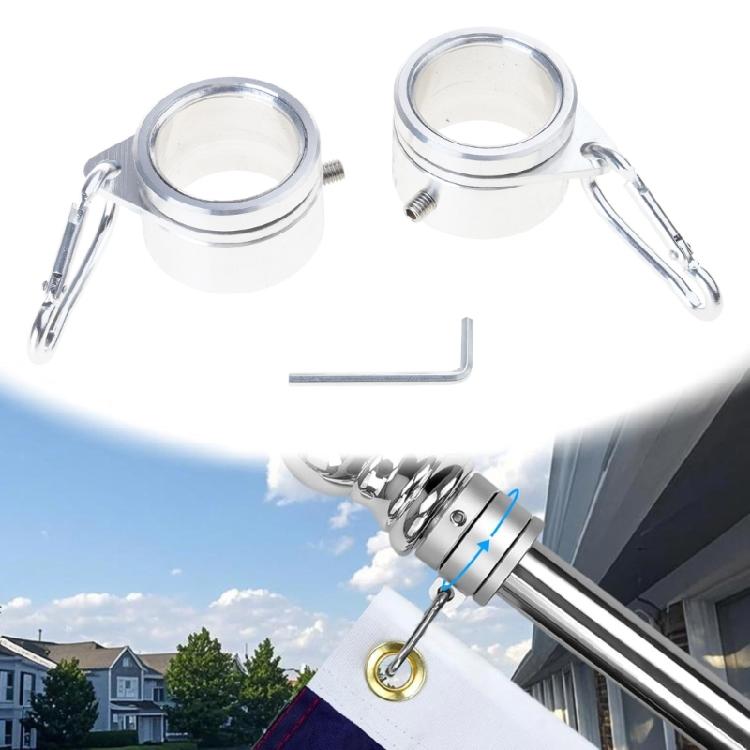 Flag Poles Rings Aircraft Grade Aluminum Construction Stainless Steel Carabiner Fit 0.9-1.05 Inch Porch Marine Flagpoles