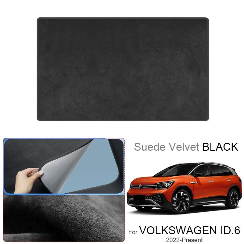 Car Suede Fabric Electrostatic Adsorption Sunroof Sunshade For VOLKSWAGEN ID.6 2022-PresentAuto Anti-UV Heat Insulation Skylight