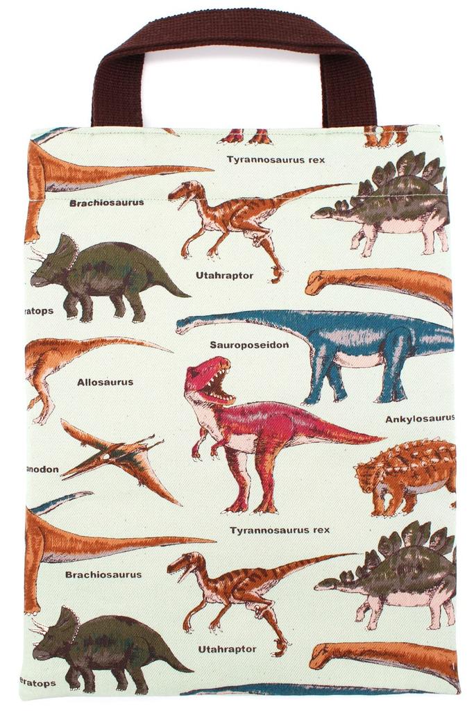 Miwaki Tablet Bag for Elementary School Fits in a School Simple Vertical Tablet Quilted Fabric with Name Made in Dinosaur GR tab02 Boys, Backpack,