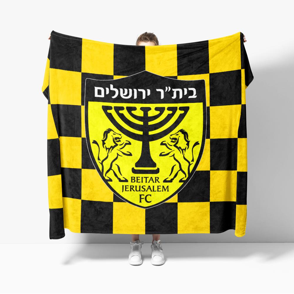 Half FC Israel Beitar Flannel Throw Blanket Jerusalem Football Blankets Sofa Decoration Cozy Soft For Dormitory Outdoor Bar