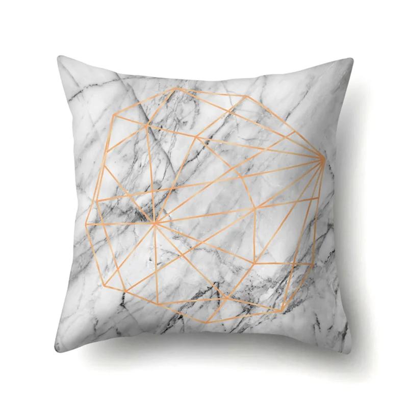 45x45cm Geometric Stripe Pillowcase Simple Marble Patchwork Cushion Cover Art Linear  Sofa Office Seat Home Decor