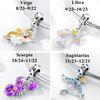 12 Zodiac Signs Fluorescent Twelve Constellations Star Shape Sign Copper Bead Charms Charm Bead Charms Fit Authentic Bracelets Neckalce Charm Pendant