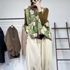 Vest for Women Cotton Autumn Winter Sleeveless Tops Vest Floral Pattern Knitted Vest Oversize Thickened Vest