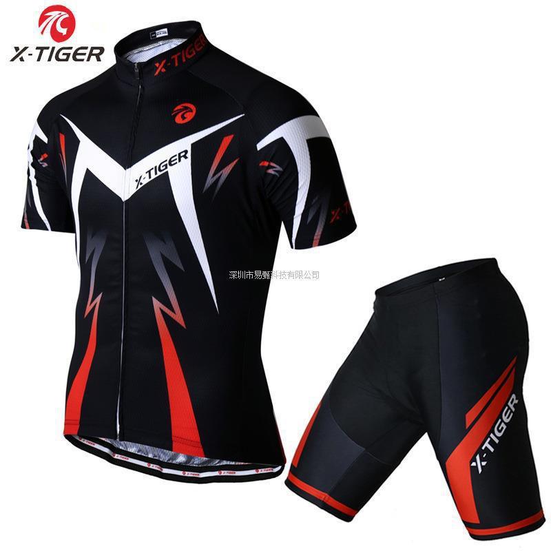Mens Cycling Jersey Shorts Set Breathable Quick-Dry Mountain Bike Apparel Ride XS