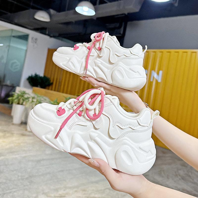 

Dad shoes women s autumn explosion thick-soled black shoes women s 2024 new breathable casual sports shoes B312 35 розы красного