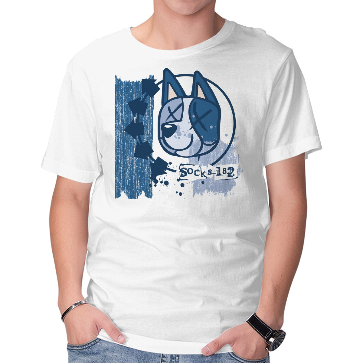 Unisex Crew Neck T-Shirt Socks-182 Graphic Short Sleeve Casual Tee M