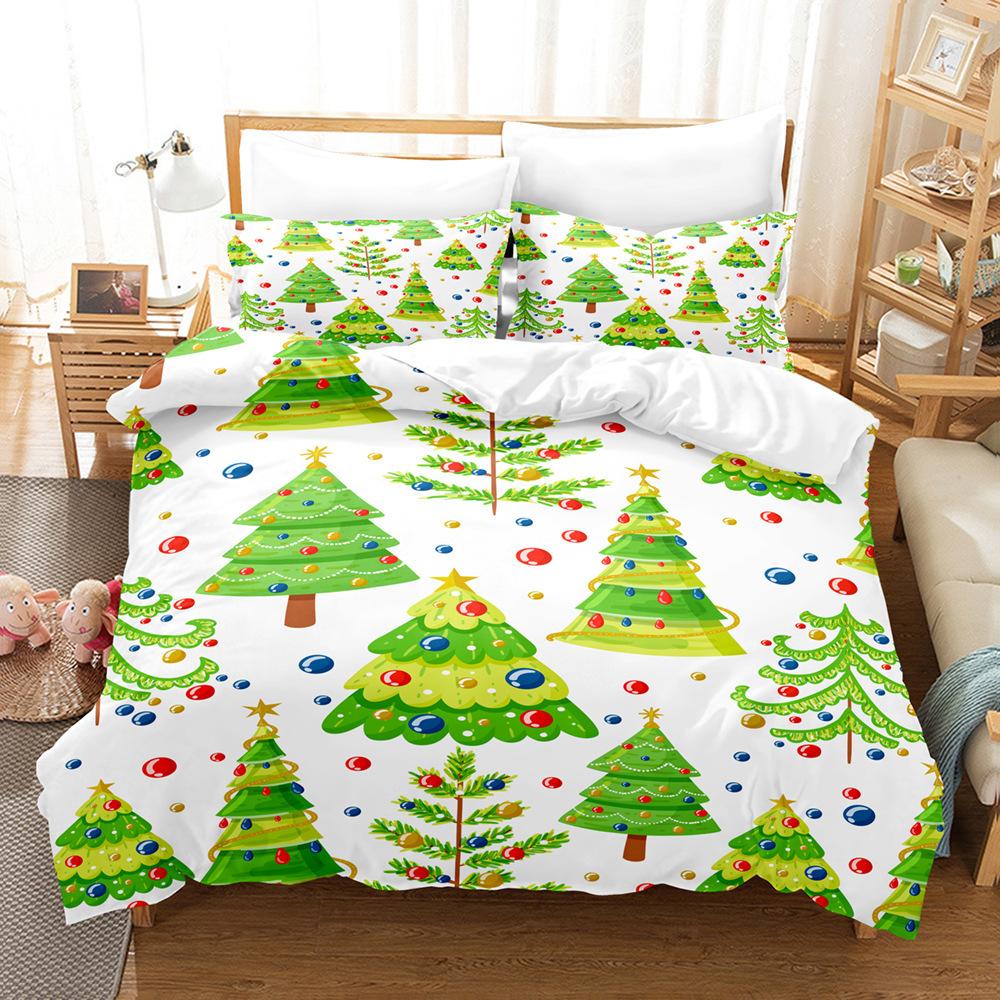 Christmas 3D Digital Printing Three-Piece Set, Bedding Kit, Christmas Knitting