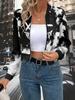 Fashionable Casual Jacket with Smudged Teeth and Smiley Face Print