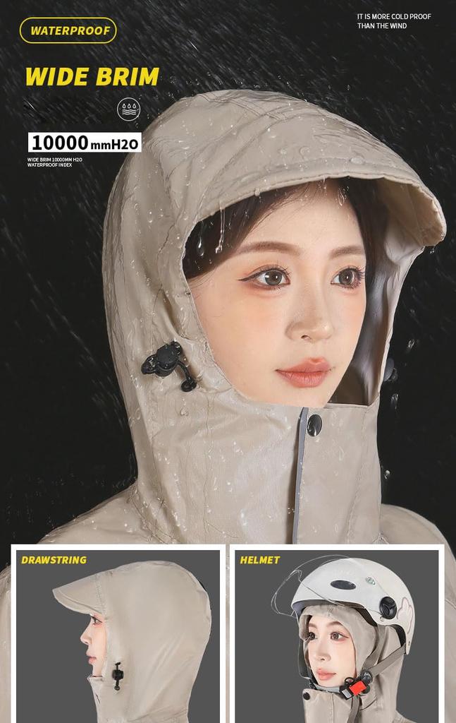 Long Rain Poncho for with Storage Perfect for the Rainy Backpack and Stylish for Commuting Moli&Hani Women's Raincoat, Cycling, Bag, Season, Unisex,