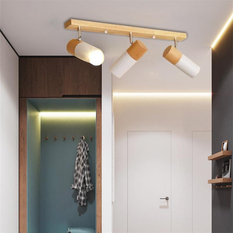 Ceiling Light Spotlight LED Single Head Three Heads Black and White Indoor Living Room Bedroom Exhibition Study Light Decoration