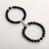 Trendy Couple 2Pcs/Set Natural Stone Beads Love Heart Magnetic Bracelet For Women Men Charm Peach Beaded Bracelets Jewelry Gifts