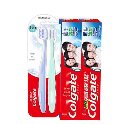 Velvet Cushion Toothbrush & High Calcium Toothpaste Set