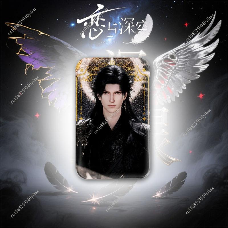 Game Love and Deepspace Sylus Xavier Zayne Rafayel Caleb Angel King Wings 4.3*7CM Rectangular Flash Badge Fan Collection Gifts